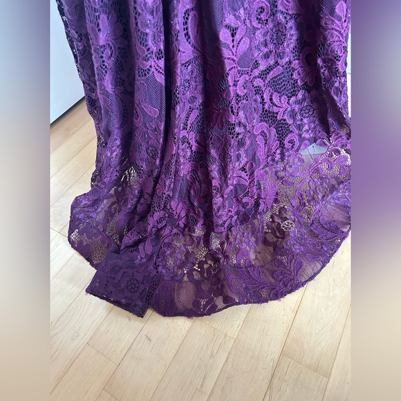 LA FEMME 28556 Lace Mermaid Gown - Dark Berry - Picture 8 of 15